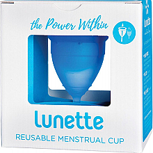 Менструальная чаша, модель 1, голубая - Lunette Reusable Menstrual Cup Blue Model 1 — фото N1