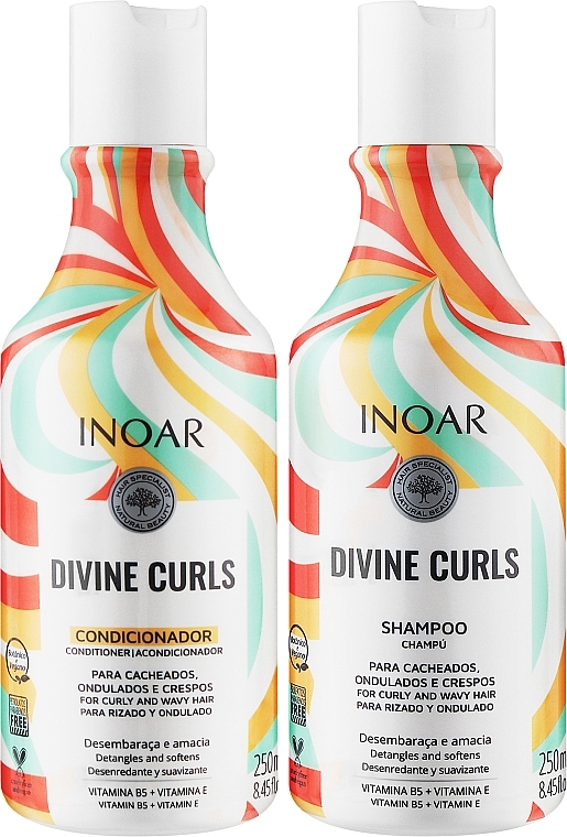 Набір для виткого волосся - Inoar Absolut Divine Curls (shm/250ml + cond/250ml) — фото N2