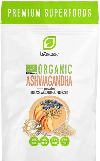 Диетическая добавка "Ашваганда", порошок - Intenson Organic Ashwagandha — фото N1