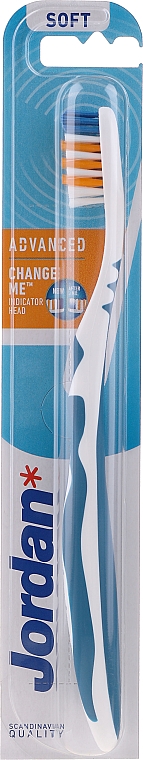 Зубная щетка мягкая Advanced, бело-синяя - Jordan Advanced Soft Toothbrush — фото N1
