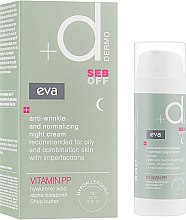 Духи, Парфюмерия, косметика Ночной нормализирующий крем для лица против морщин - Eva Dermo Seb Off Anti-Wrinkle Night Cream