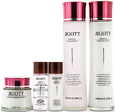 Духи, Парфюмерия, косметика УЦЕНКА Набор - Jigott Essence Moisture Skin Care (f/ton/150 ml + f/lot/150ml + f/cr/50+ f/ton/30 ml + f/lot/30ml) *