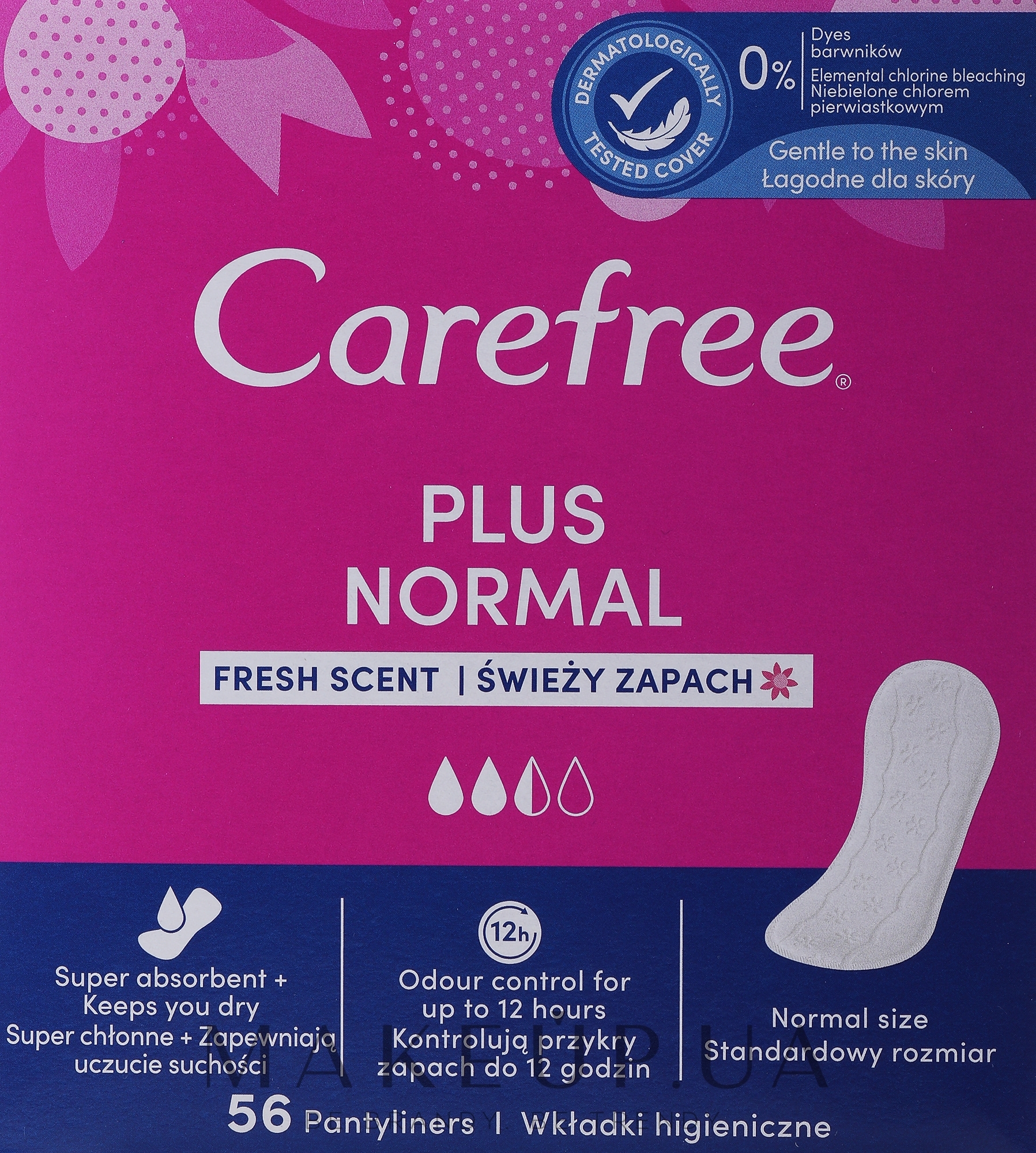 Гігієнічні щоденні прокладки, 56 шт. - Carefree Plus Original Fresh Scent Pantyliners — фото 56шт