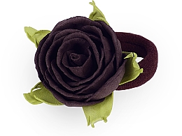 Резинка для волосся ручної роботи "Коричнева троянда", маленька - Katya Snezhkova — фото N2