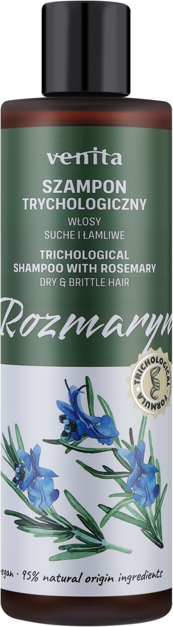 Трихологический шампунь для сухих и ломких волос с розмарином - Venita Shampoo With Rosemary — фото 300ml