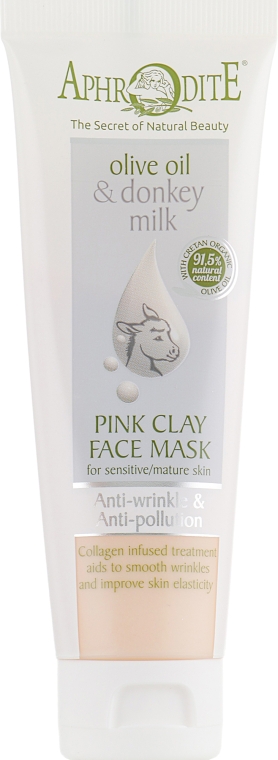 Маска для лица с розовой глиной "Эликсир молодости" - Aphrodite Advanced Olive Oil & Donkey Milk Pink Clay Face Mask — фото N2