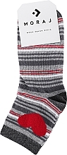 Жіночі шкарпетки csl200-113, сірі в смужку - Moraj — фото N1