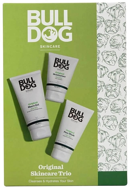 Набор - Bulldog Skincare Original Skincare Trio Set (sh/gel/175mln + f/wash/150ml + f/cr/100ml) — фото N1