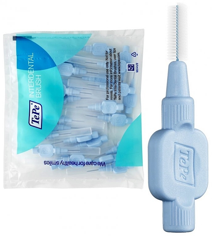 Набір міжзубних йоржиків, 25 шт. - TePe Interdental Brush Extra Soft Blue 0.6 mm — фото N1