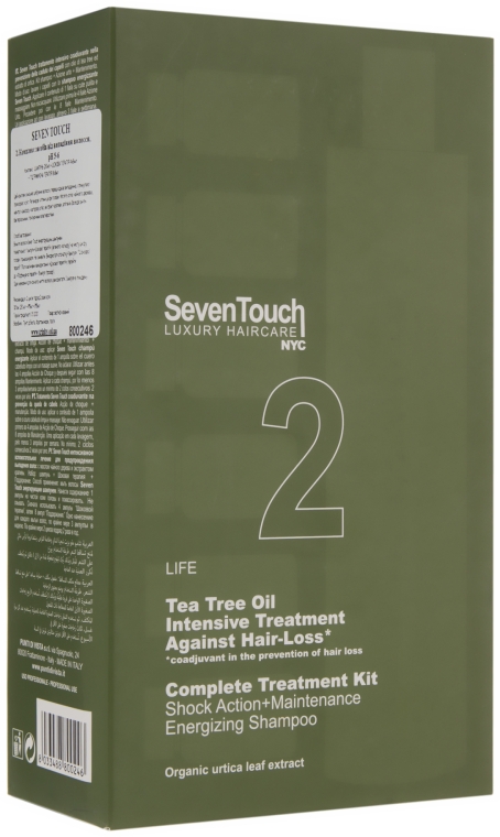Набор от выпадения волос - Punti di Vista Seven Touch Tea Tree Oil Complete Treatment Kit (shm/250ml + sh/act/treatm/4*8ml + maint/8*8ml) — фото N7