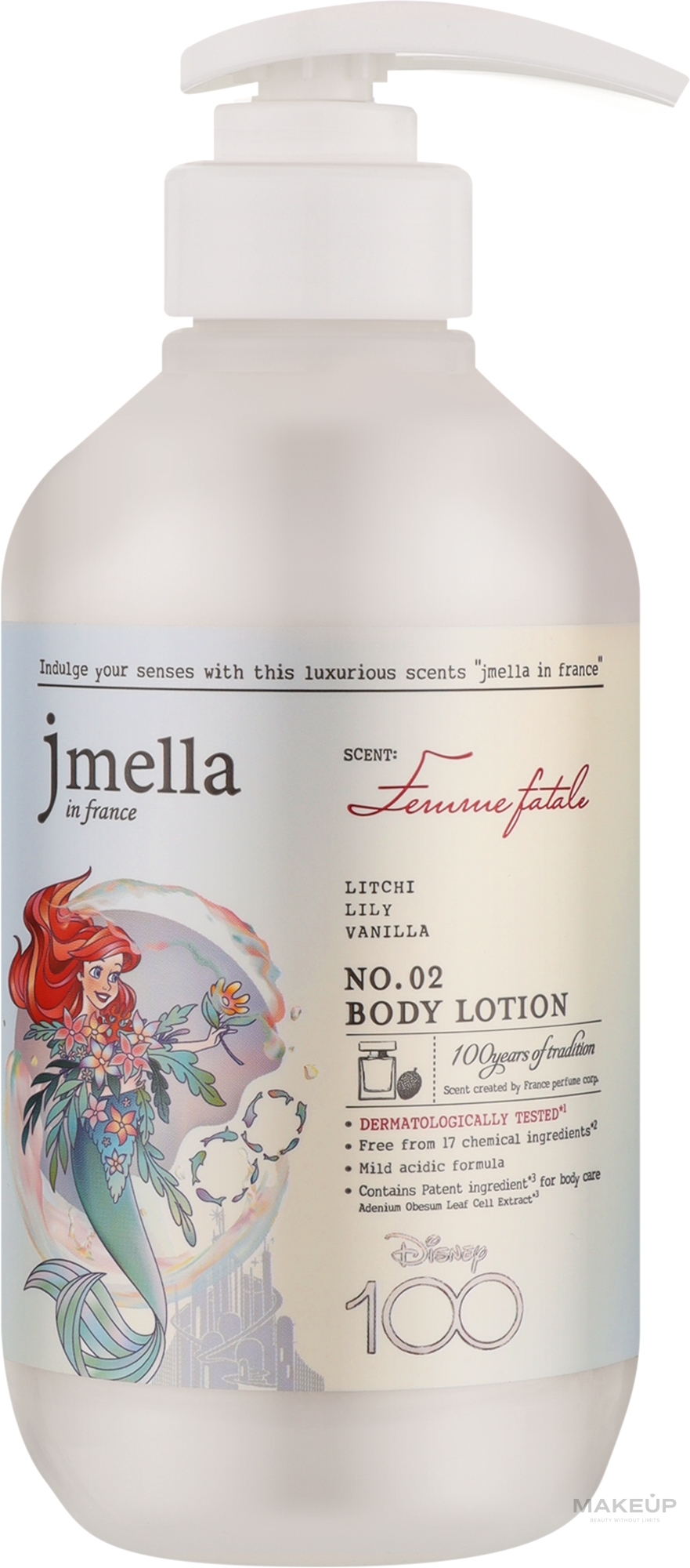 Парфюмированный лосьон для тела "Роковая женщина" - Jmella In France x Disney 100 Femme Fatale Body Lotion — фото 500ml