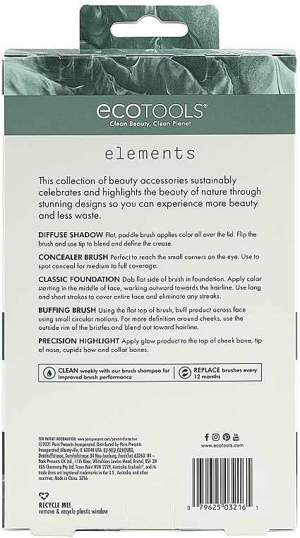 Набір пензлів для макіяжу - EcoTools Elements Collection Supernatural Face Kit — фото N5