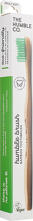 Зубная щетка бамбуковая, мягкая, зеленая - The Humble Co. Adult Soft Toothbrush Green — фото N1