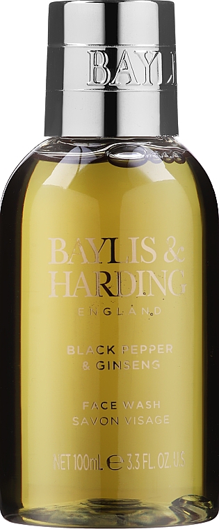 Набор - Baylis & Harding Black Pepper & Ginseng Signature Collection (sh/gel/100ml + f/wash/100ml + crystals/75g + bathrobe) — фото N4