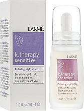 Успокаивающий лосьон для чувствительной и раздраженной кожи головы - Lakme K.Therapy Sensitive Relaxing Night Drops — фото N2