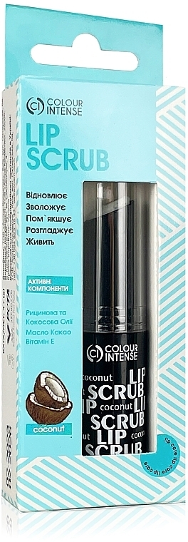 УЦЕНКА Скраб для губ восстанавливающий "Кокос" - Colour Intense Lip Care Scrub Balm * — фото N3