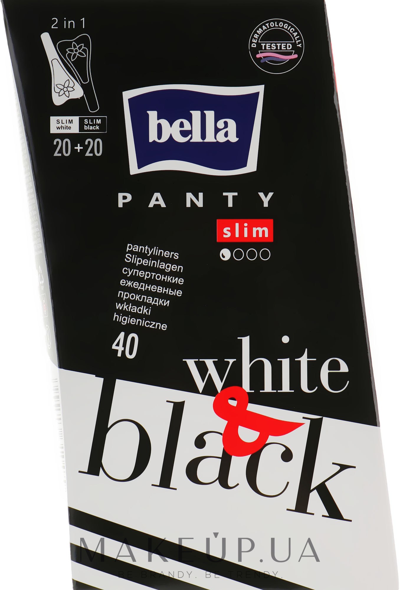 Прокладки Panty Black & White, 40 шт - Bella — фото 40шт