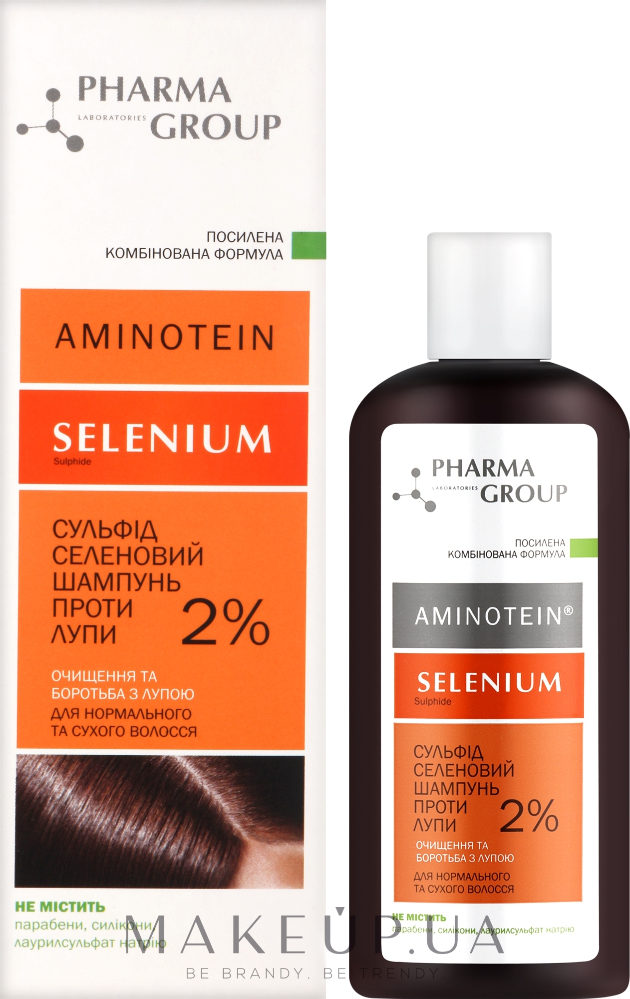 Сульфид селеновый шампунь против перхоти для нормальных и сухих волос - Pharma Group Aminotein Shampoo — фото 150ml