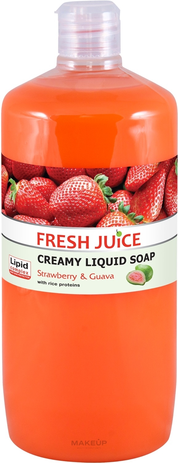 Крем-мыло с увлажняющим рисовым молочком "Клубника и гуава" - Fresh Juice Strawberry&Guava — фото 1000ml
