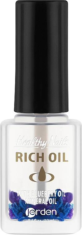 Олія для кутикули та нігтів із сухоцвітами "Чорниця" № 170 - Jerden Healthy Nails Rich Oil — фото N1