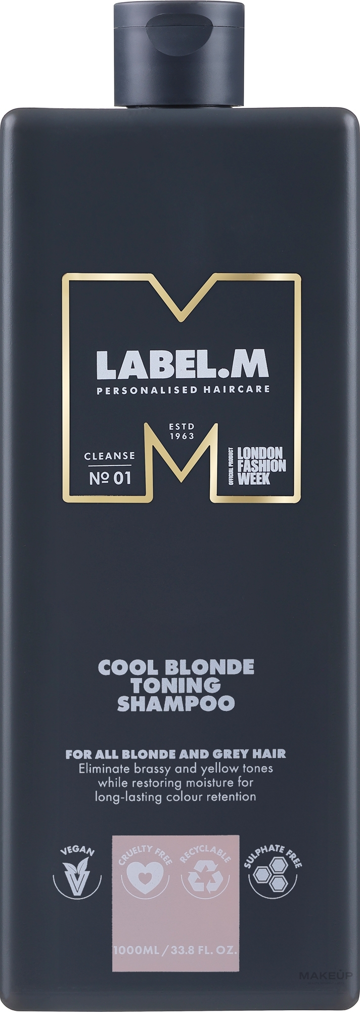 Тонирующий шампунь для волос - Label.m Cool Blonde Toning Shampoo — фото 1000ml