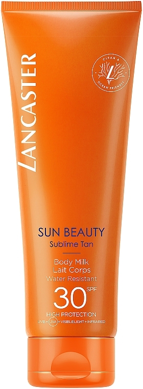 Водостійке сонцезахисне молочко для тіла - Lancaster Sun Beauty Sublime Tan Body Milk SPF30 — фото N1