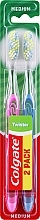 Зубная щетка "Twister", средняя, розовая + синяя - Colgate Twister Medium — фото N1