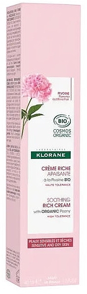 Крем для чувствительной и сухой кожи лица с экстрактом пиона - Klorane Peony Rich Soothing Cream — фото N1