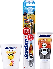 Парфумерія, косметика Набір "Жираф 2" - Jordan Junior (toothpaste/50ml + toothbrush/1pc + cup)