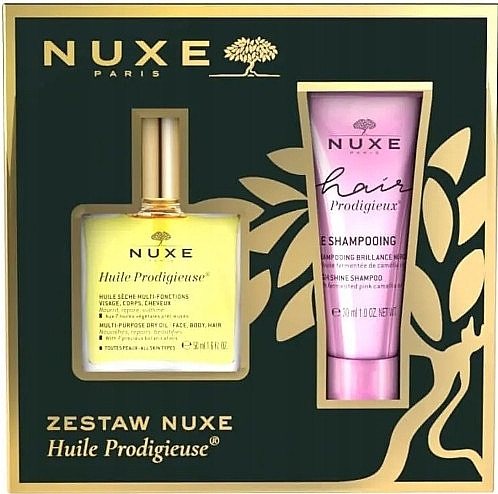 Набор - Nuxe Huile Prodigieuse + Hair Prodigieux (oil/50ml + shm/30ml) — фото N1