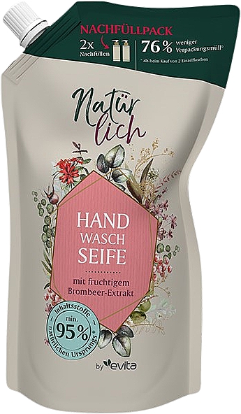 Жидкое мыло для рук с ароматом "Лесные ягоды" - Evita Naturlich Liquid Soap Forest Berry (дой-пак) — фото N1