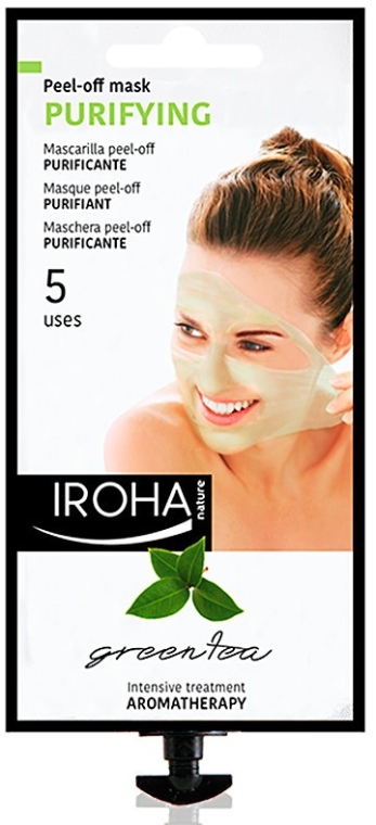 Очищающая отшелушивающая маска для лица - Iroha Nature Green Tea Purifying Peel-Off Mask — фото N1