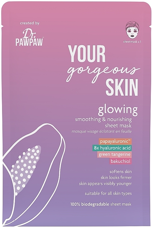 Тканинна маска для обличчя - Dr. PAWPAW Your Gorgeous Skin Glowing Sheet Mask — фото N1