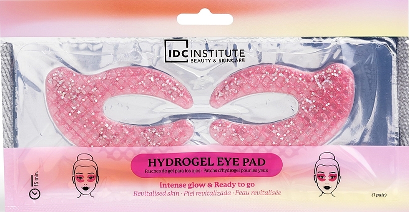 Гідрогелеві патчі для шкіри навколо очей із блискітками - IDC Institute C Shaped Glitter Hydrogel Eye Pad Pink — фото N1