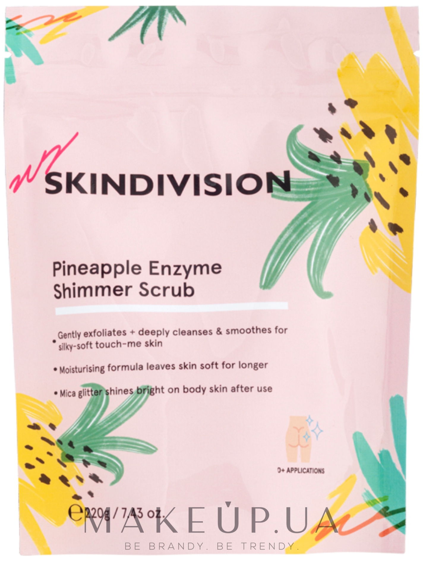Ананасовый скраб для тела - SkinDivision Pineapple Enzyme Shimmer Scrub — фото 220g