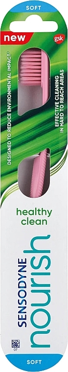 Зубна щітка, м'яка, рожева - Sensodyne Nourish Healthy Clean Soft Toothbrush — фото N1