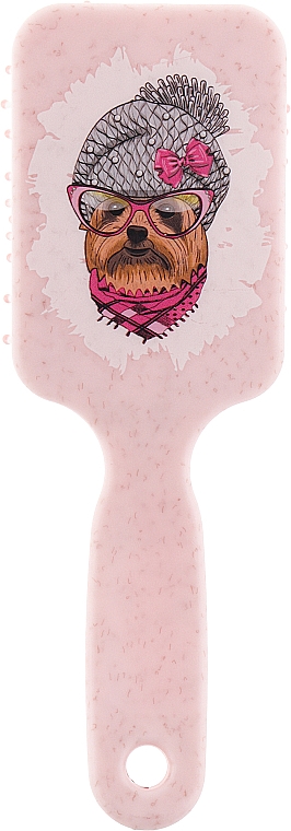 Щетка для волос "Белый Кролик. Страна Грез", розовая с собачкой - Ласковая — фото N3
