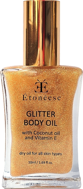 Сухое масло для тела с частицами золота - Etoneese Glitter Body Oil — фото N1