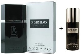 Духи, Парфюмерия, косметика Azzaro Silver Black - Набор (edt 50 + deo stick 50)