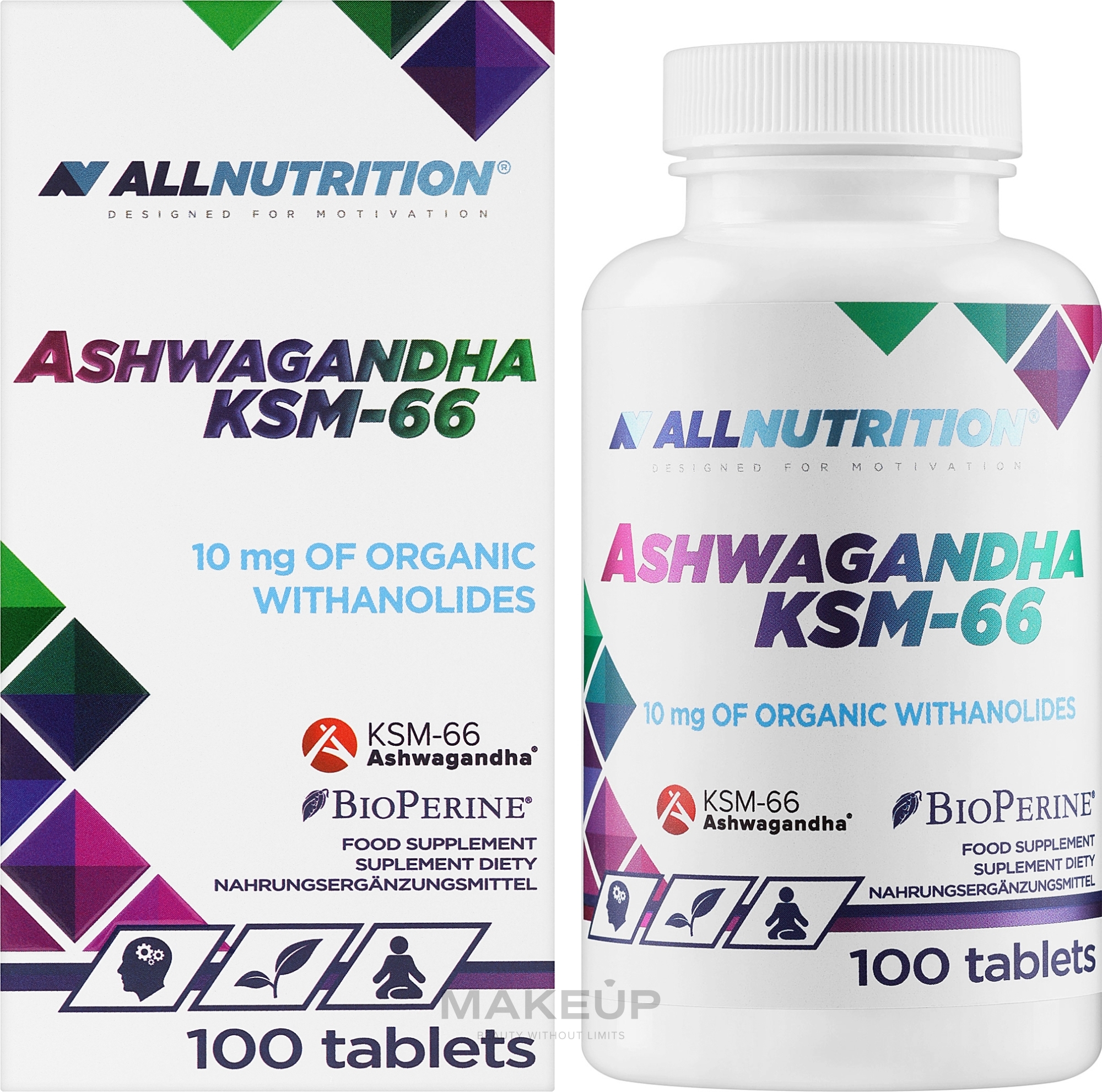 Пищевая добавка "Ашваганда KSM-66", в таблетках - AllNutrition Ashwagandha KSM-66 — фото 100шт