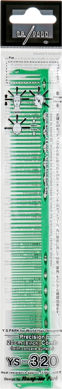 Расческа для стрижки, зеленая - Y.S.Park Professional 320 Green — фото N1