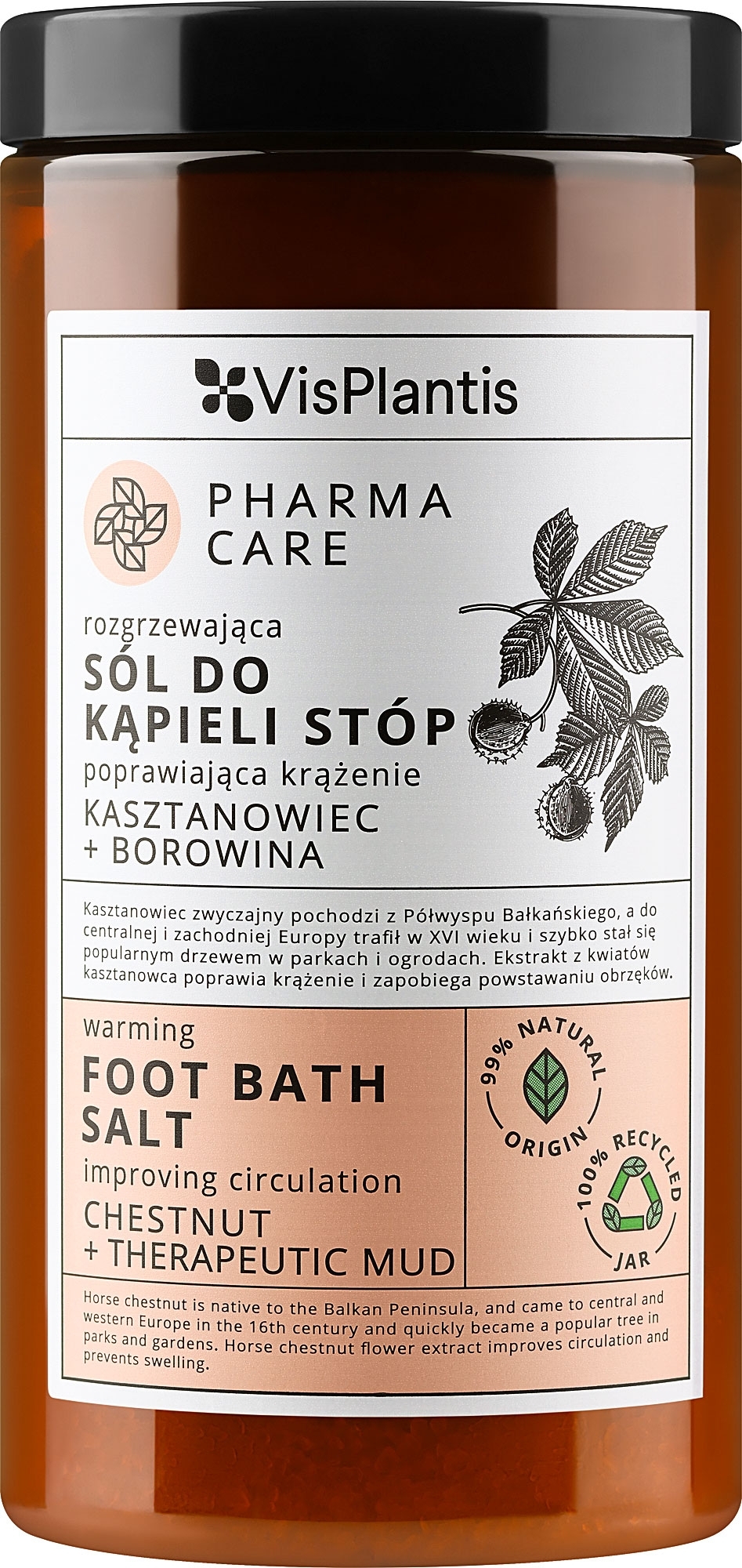 Соль для ног "Конский каштан + грязь" - Vis Plantis Pharma Care Foot Bath Salt — фото 560g