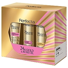 Набір - Perfecta 24k Gold & Rose Oil (ton/20ml + milk/200ml+peel/75g) — фото N1