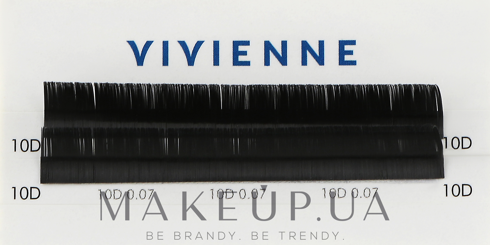 Накладні вії "Elite", чорні, 2 лінії (0,07, D, (10)) - Vivienne — фото 1уп