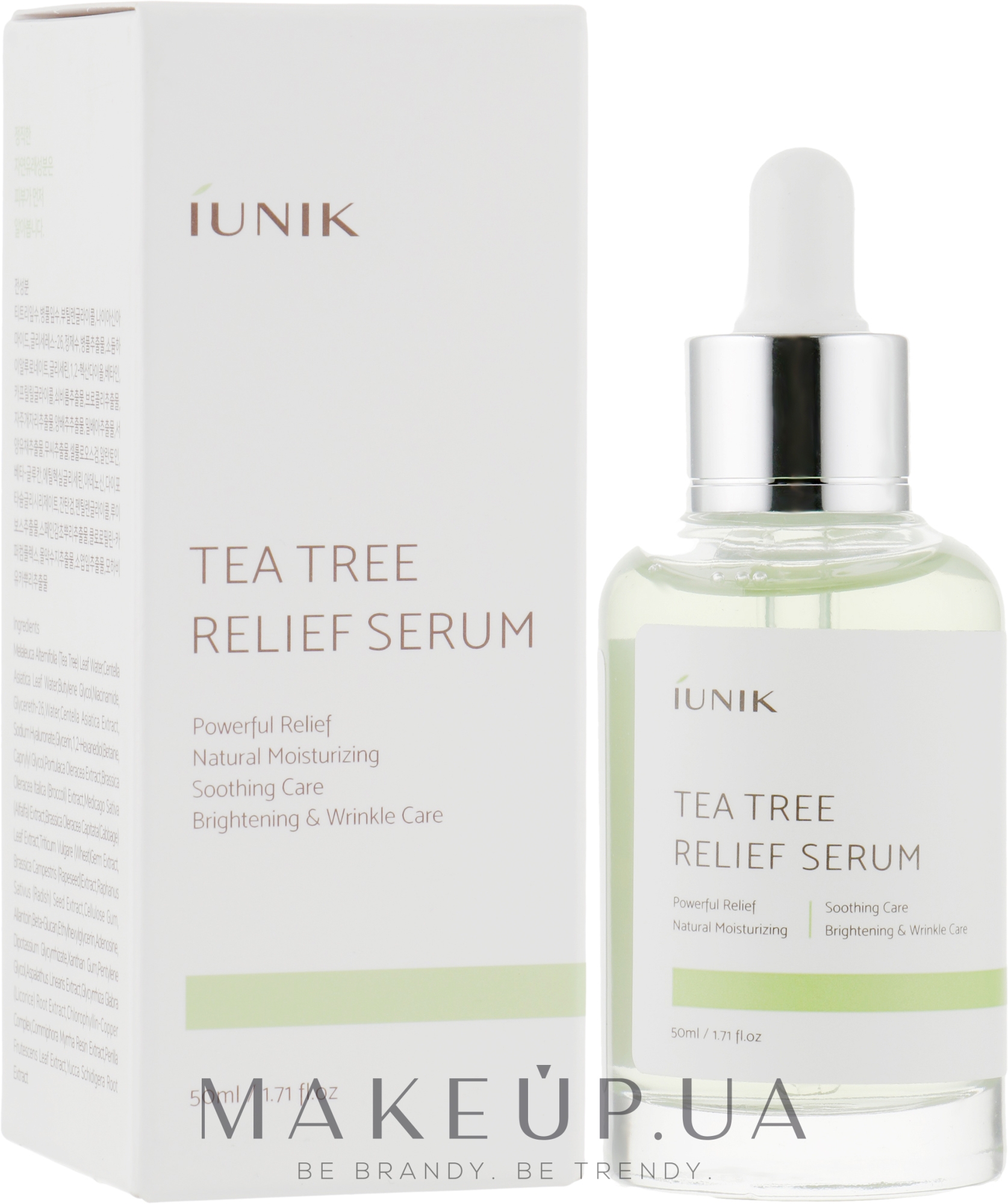 Сыворотка с чайным деревом. IUNIK Tea Tree Serum. Unik Tea Tree Relief Serum. Сыворотка для лица Tea Tree. Сыворотка Корея IUNIK линейки.