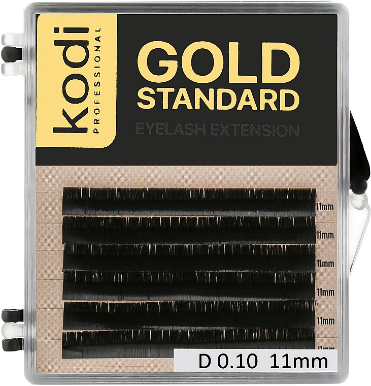 Накладні вії Gold Standart D 0.10 (6 рядів: 11 мм) - Kodi Professional — фото N1