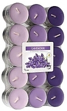 Набір чайних свічок "Лаванда", 30 шт. - Bispol Lavender Scented Candles — фото N1