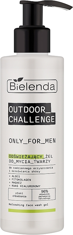 Освежающий гель для умывания лица - Bielenda Only For Men Outdoor Challenge Refreshing Face Wash Gel — фото N1