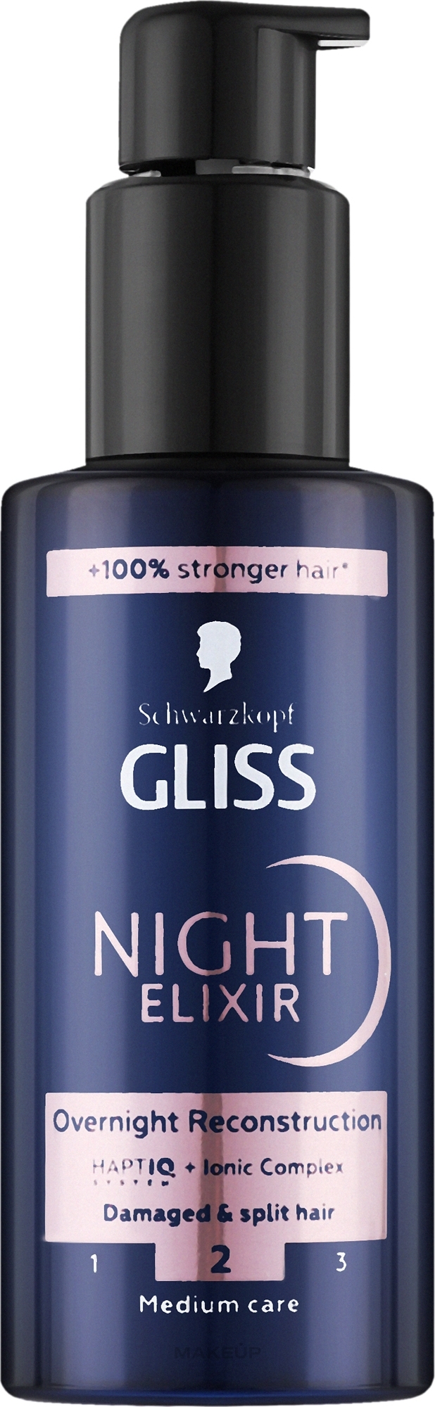 Еліксир для пошкодженого волосся і посічених кінчиків - Gliss Hair Repair Night Elixir Overnight Reconstruction — фото 100ml