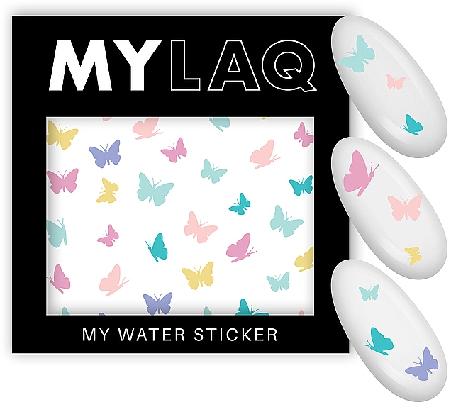 Наклейки для нігтів, кольорові метелики - MylaQ — фото N1